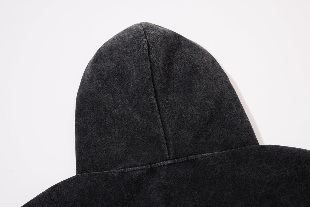 INSERROR MAFA | Ornate Script Zip Up Hoodie - product detail