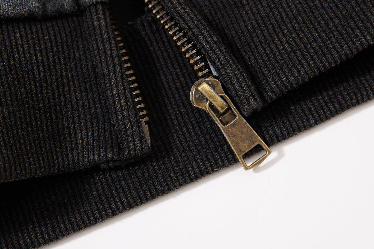 INSERROR MAFA | Ornate Script Zip Up Hoodie - product detail