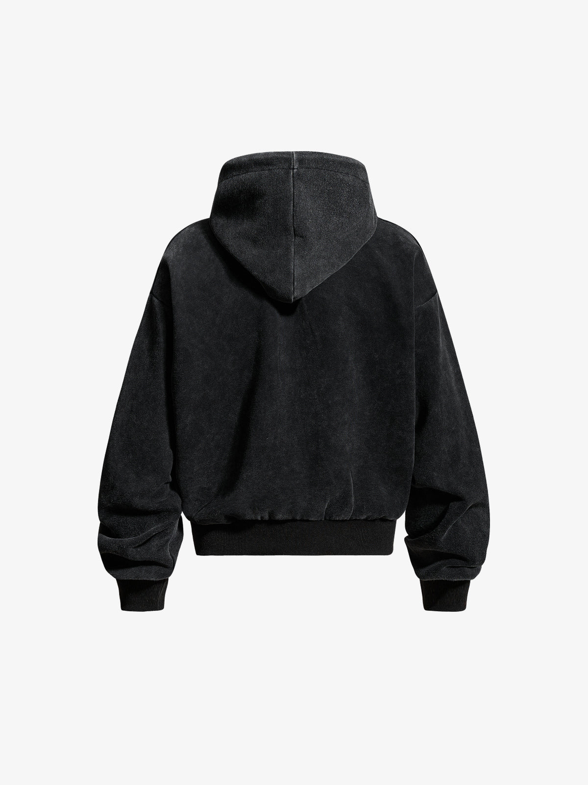 INSERROR MAFA | Ornate Script Zip Up Hoodie in Black - back view