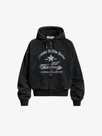 INSERROR MAFA | Ornate Script Zip Up Hoodie