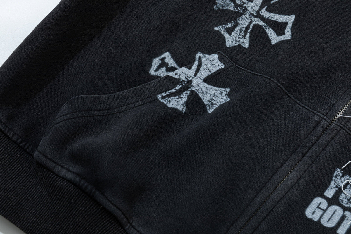 LAYFU HOME | Cross Patch Zip Up Hoodie - product detail