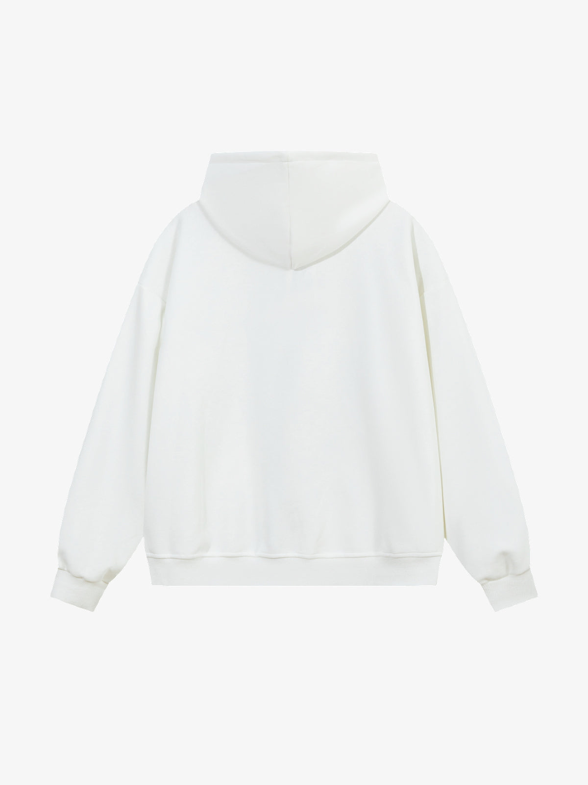 LAYFU HOME | Cross Patch Zip Up Hoodie in White - back view