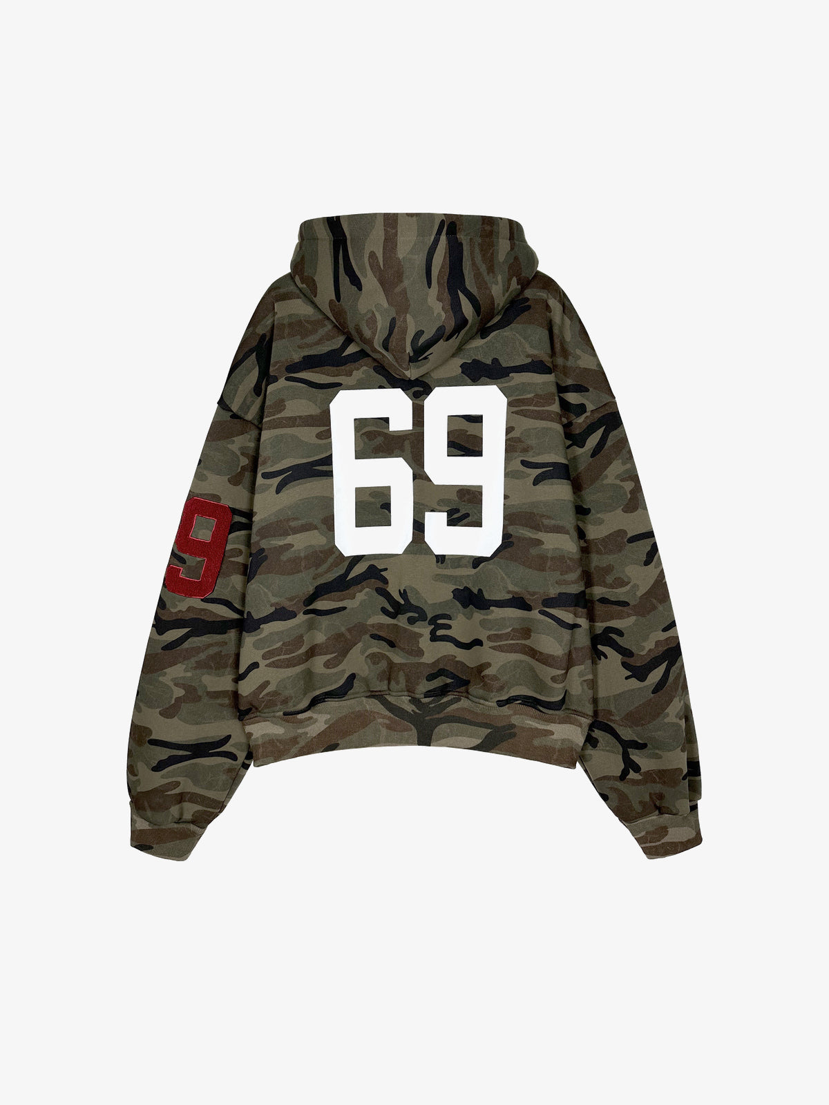 MR047 | 69 Camo Zip Up Hoodie in Camo - back view