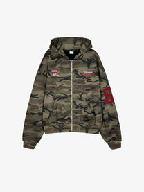 MR047 | 69 Camo Zip Up Hoodie in Camo - front view