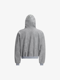 MT99 | Hood Lettering Zip Up Hoodie in Grey - back view