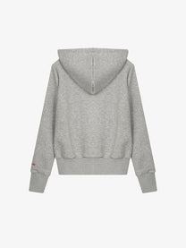 MERSHIER | Contrast Chunky Zip Up Hoodie in Gray Pink - back view