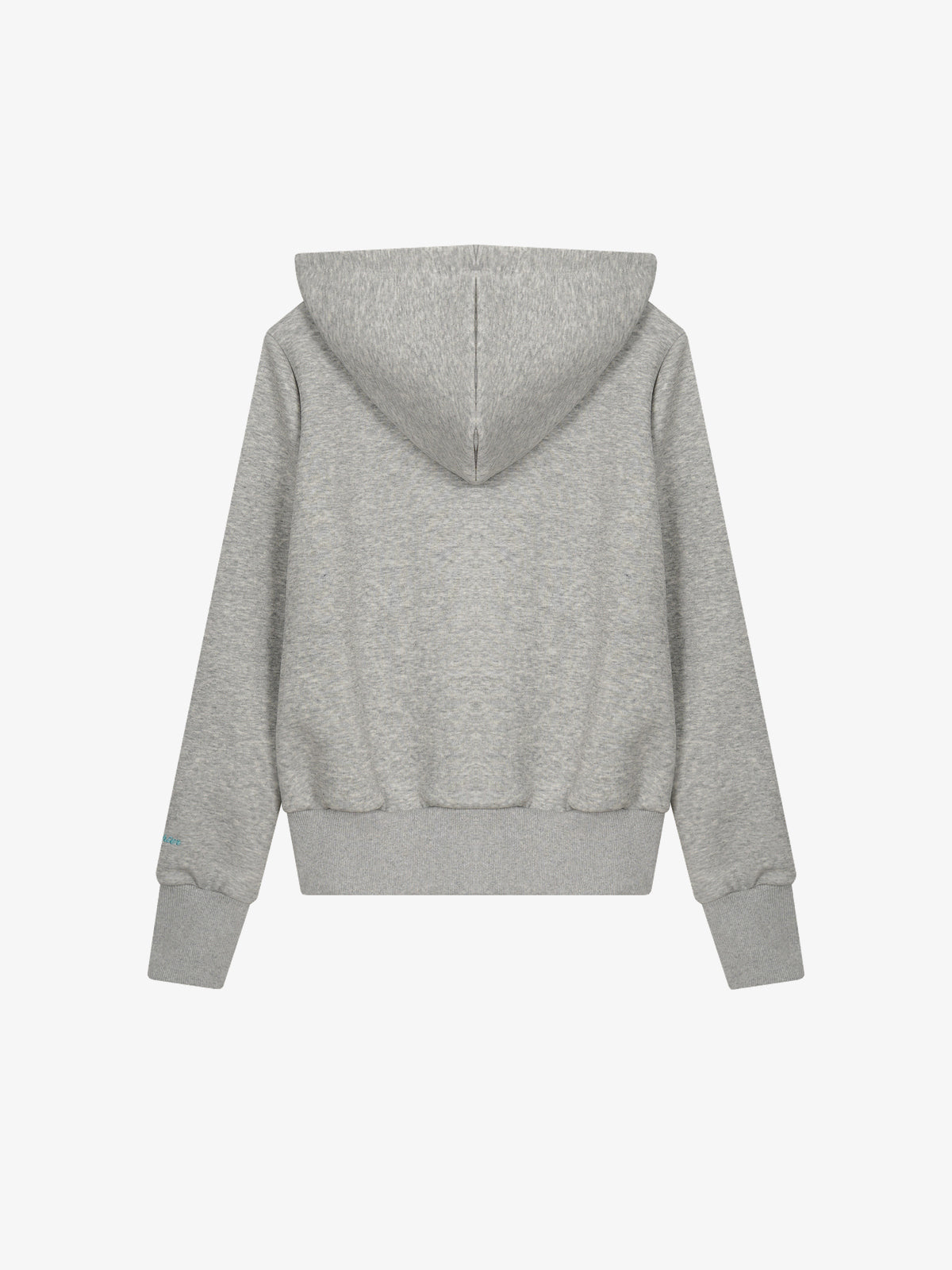 MERSHIER | Contrast Chunky Zip Up Hoodie in Gray Turquoise - back view