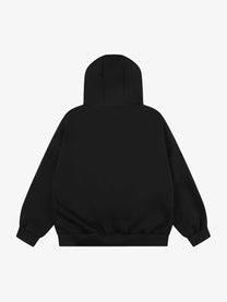 SEVEERS | Studded Star Zip Up Hoodie in Black - back view