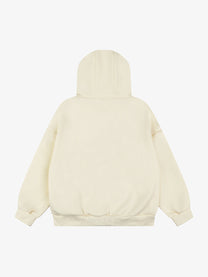 SEVEERS | Studded Star Zip Up Hoodie in Cream - back view