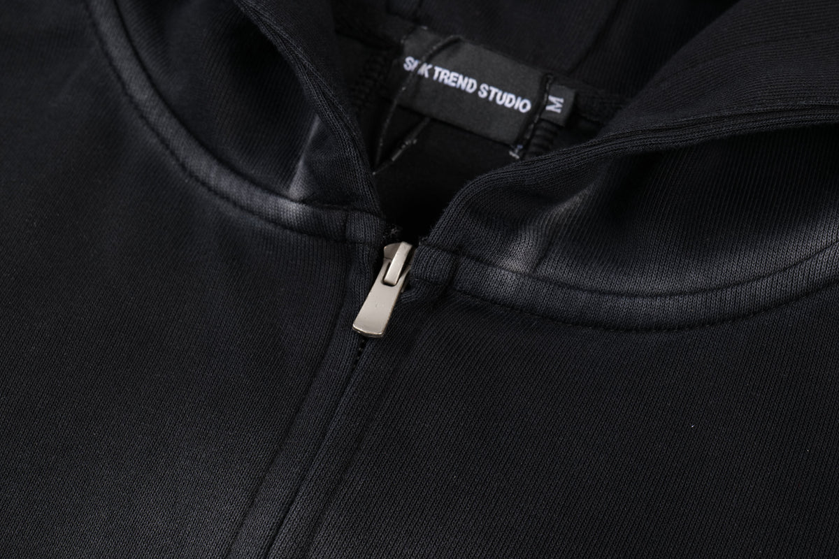 SMK MADE | Curved Panel Zip Up Hoodie - product detail