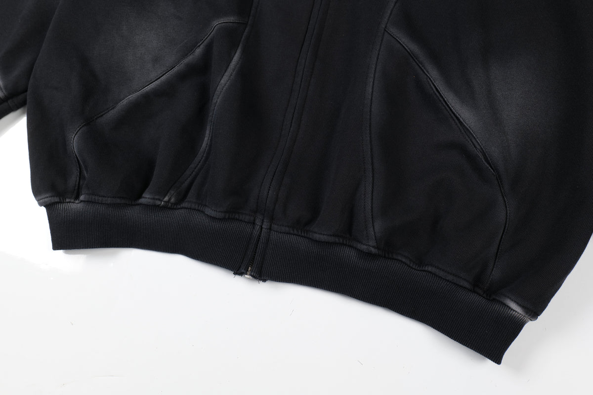 SMK MADE | Curved Panel Zip Up Hoodie - product detail