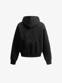 SMK MADE | Thorn Sleeve Zip Up Hoodie in Black - back view