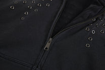 SMK MADE | Eyelet Cross Zip Up Hoodie - product detail