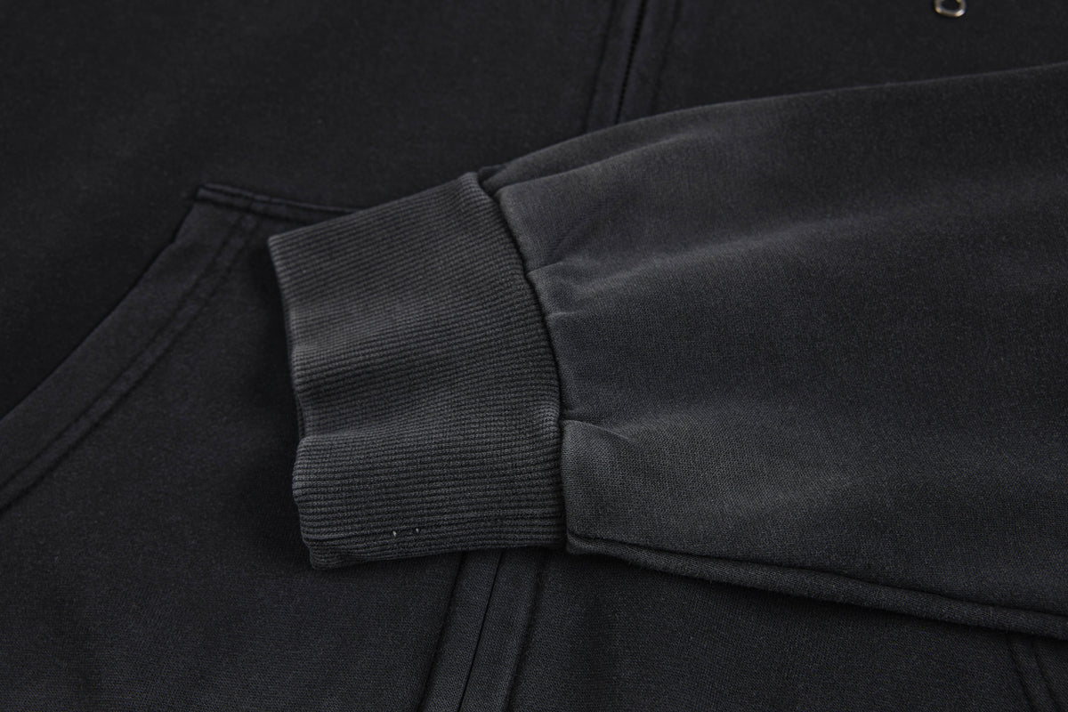 SMK MADE | Eyelet Cross Zip Up Hoodie - product detail