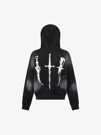 SPECTRA VISION | Triple Blade Zip Up Hoodie in Black - back view