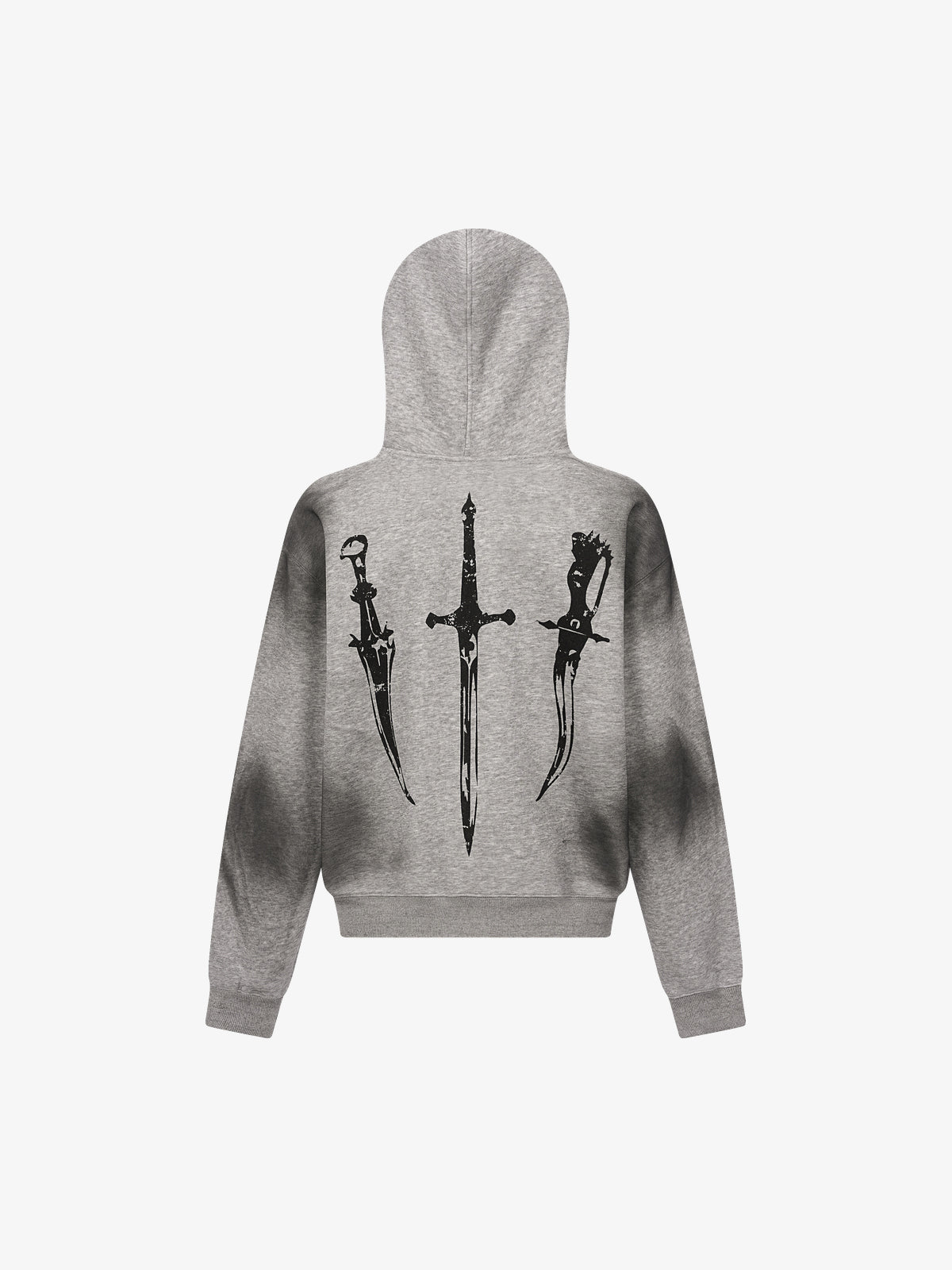 SPECTRA VISION | Triple Blade Zip Up Hoodie in Gray - back view
