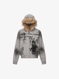 SPECTRA VISION | Triple Blade Zip Up Hoodie in Gray - front view