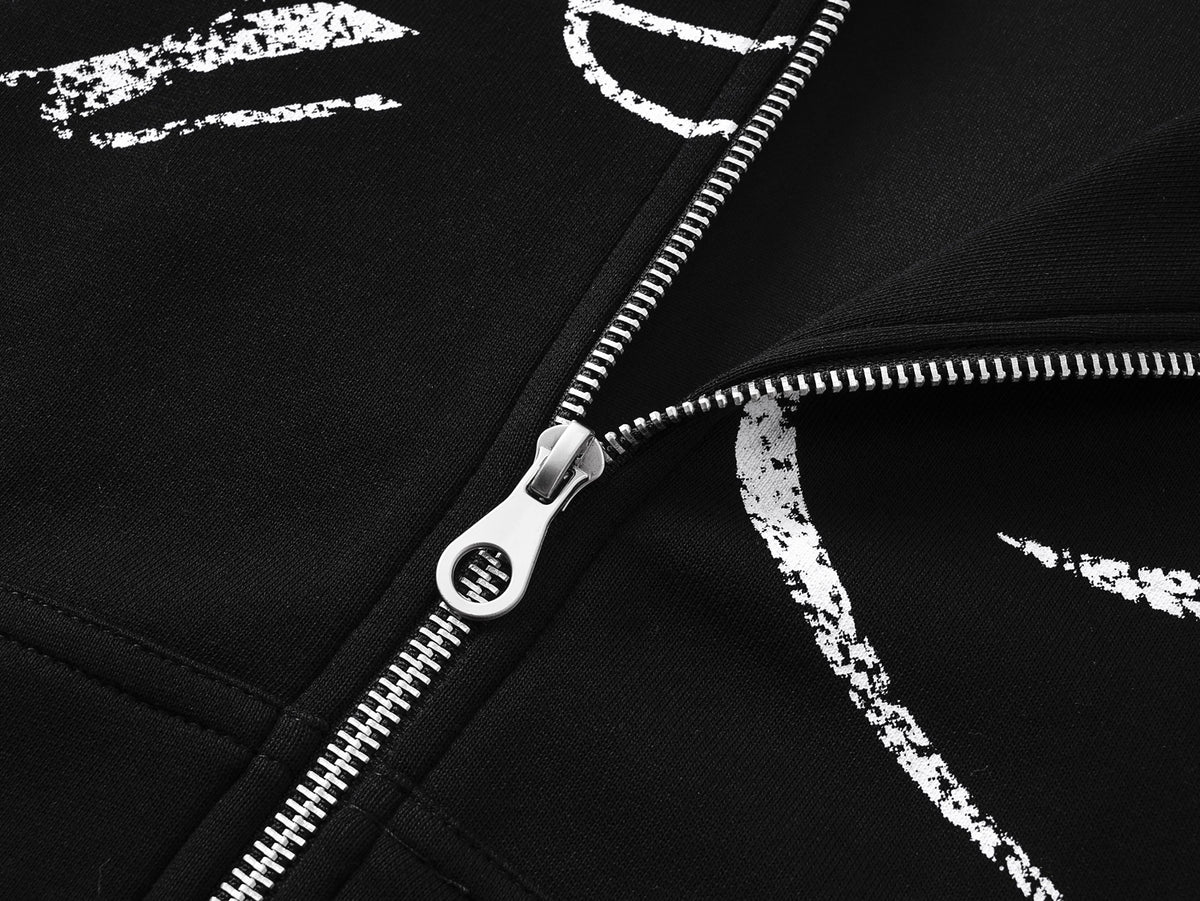 SPECTRA VISION | Wraparound Script Zip Up Hoodie - product detail