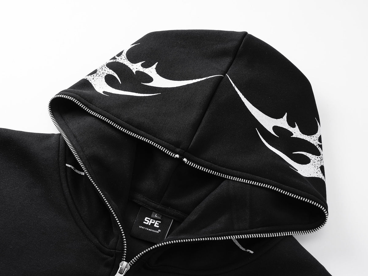 SPECTRA VISION | Wraparound Script Zip Up Hoodie - product detail