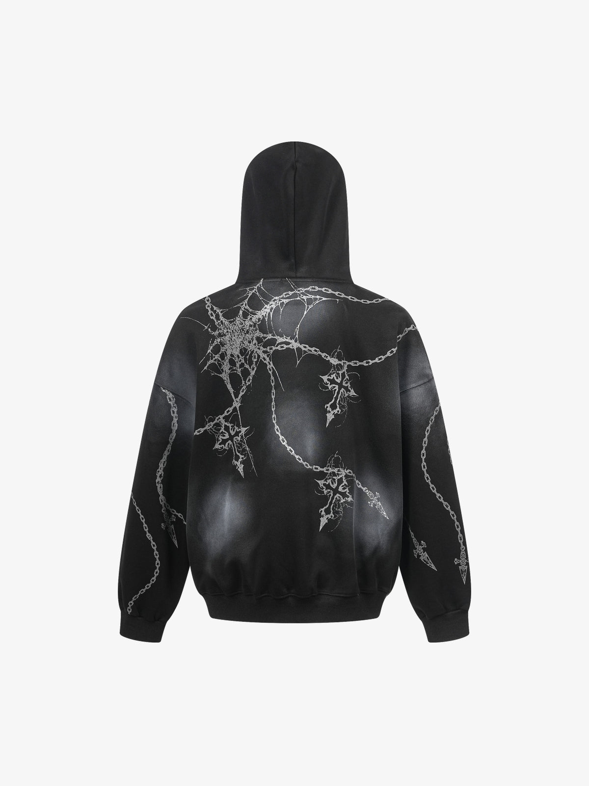 SPECTRA VISION | Chain Cross Hoodie in Black - back view