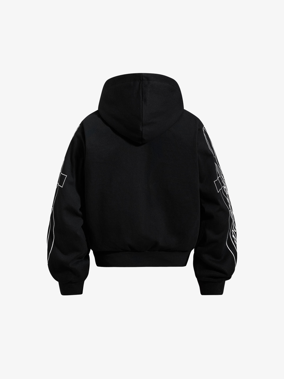 SKATE PARK | Undead Knight Zip Up Hoodie in Black - back view