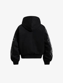 SKATE PARK | Undead Knight Zip Up Hoodie in Black - back view
