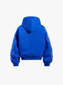 SKATE PARK | Undead Knight Zip Up Hoodie in Blue - back view