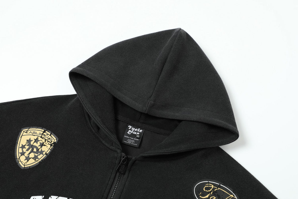 TAELE PLUS | Collegiate Crest Zip Up Hoodie - product detail