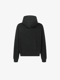 TAELE PLUS | Collegiate Crest Zip Up Hoodie in Black - back view
