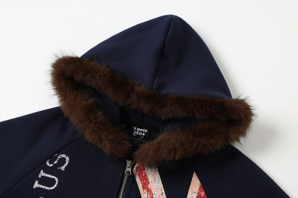 TAELE PLUS | Union Jack Zip Up Hoodie - product detail