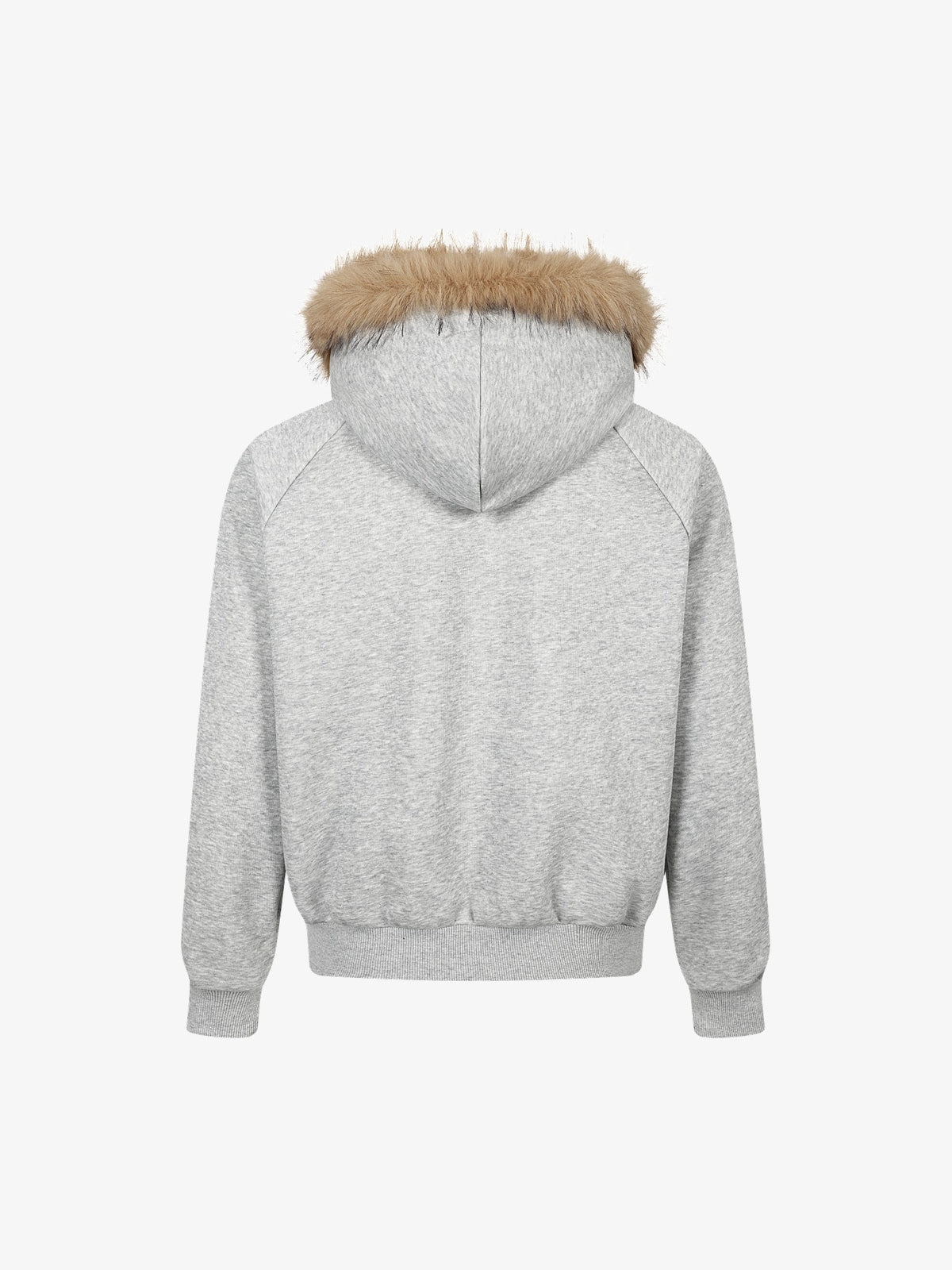 TAELE PLUS | Union Jack Zip Up Hoodie in Gray - back view