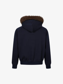 TAELE PLUS | Union Jack Zip Up Hoodie in Navy - back view