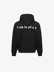 TAELE PLUS | Pegasus 77 Zip Up Hoodie in Black - back view