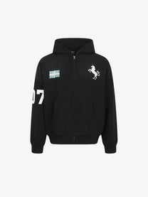 TAELE PLUS | Pegasus 77 Zip Up Hoodie in Black - front view