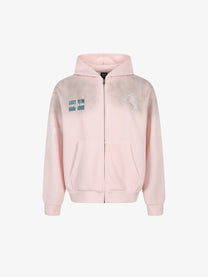 TAELE PLUS | Pegasus 77 Zip Up Hoodie in Pink - front view