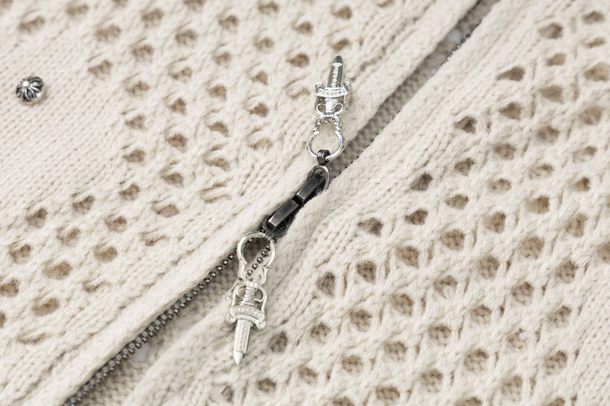 TAELE PLUS | Studded Chevron Zip Up Hoodie - product detail