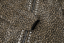 TAELE PLUS | Studded Leopard Zip Up Hoodie - product detail