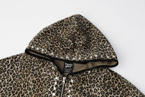TAELE PLUS | Studded Leopard Zip Up Hoodie - product detail