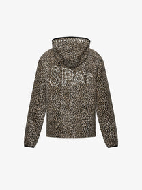 TAELE PLUS | Studded Leopard Zip Up Hoodie in Leopard - back view