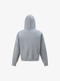 TRYTHM CLUB | Heart Script Hoodie in Gray - back view