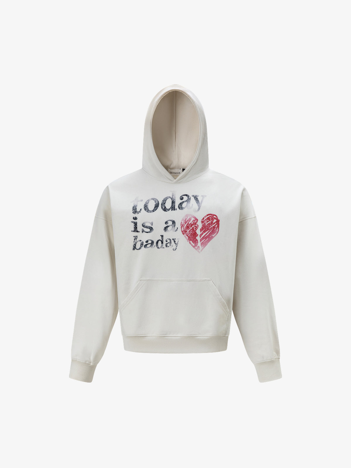TRYTHM CLUB | Heart Script Hoodie in Cream - front view