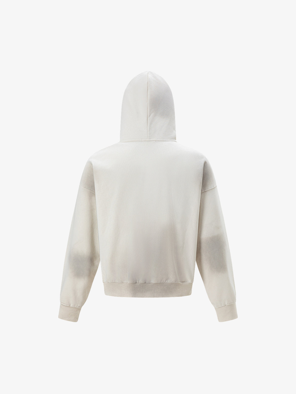 TRYTHM CLUB | Number 10 Zip Up Hoodie in Cream - back view