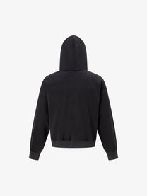 TRYTHM CLUB | 06 Cross Zip Up Hoodie in Black - back view