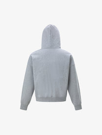 TRYTHM CLUB | 06 Cross Zip Up Hoodie in Gray - back view