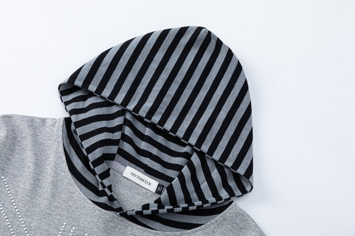 TRYTHM CLUB | Striped Union Jack Layered Hoodie - product detail