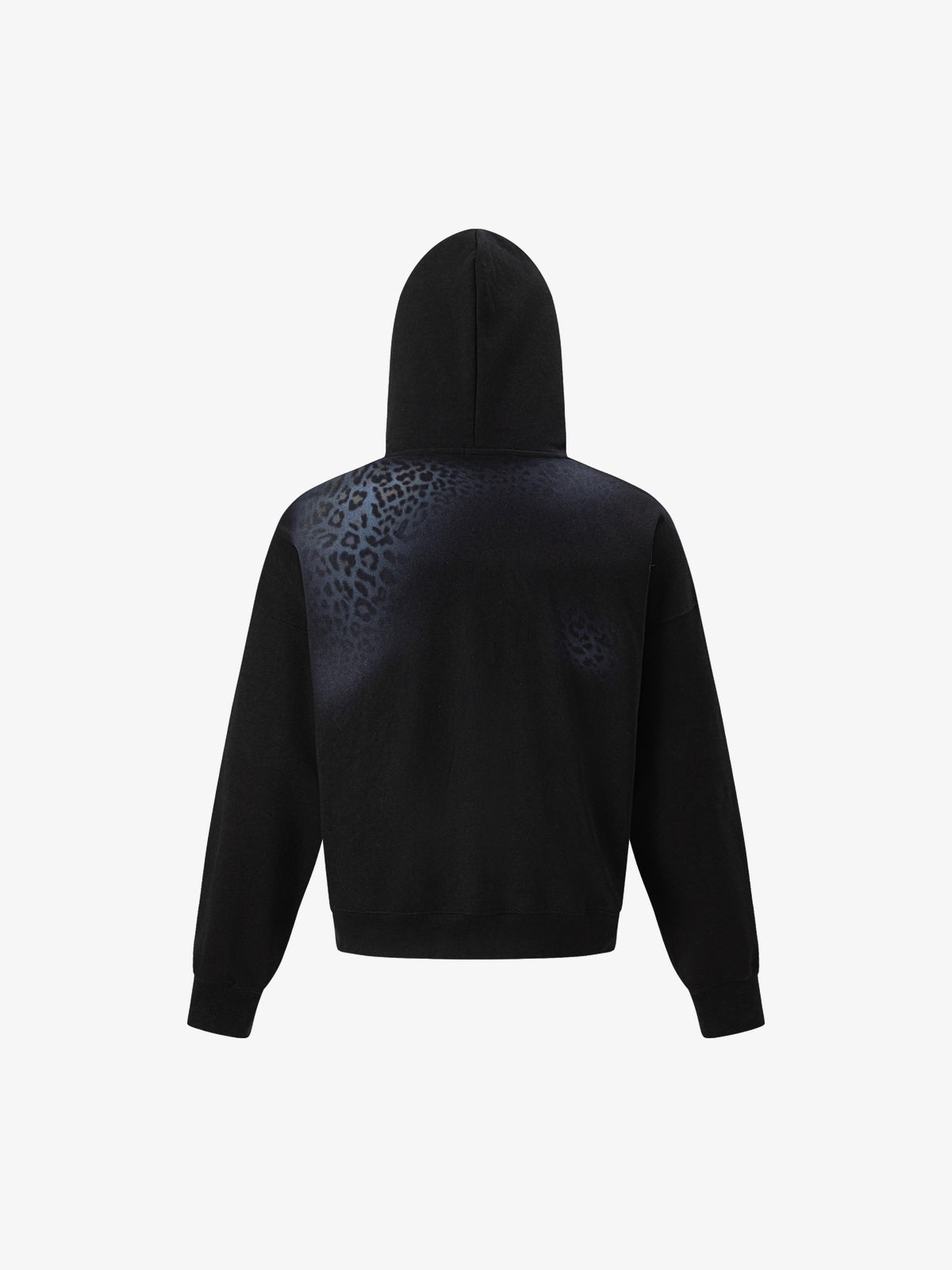 TRYTHM CLUB | Leopard Fade Hoodie in Black - back view