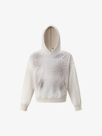 TRYTHM CLUB | Leopard Fade Hoodie in Cream - front view