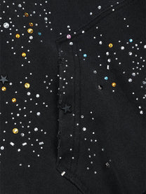 UN KNOWN | Rhinestone Scatter Zip Up Hoodie - product detail
