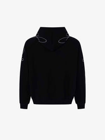 UNUSUAL ORIGINAL | Ornamental Embroidery Zip Up Hoodie in Black - back view