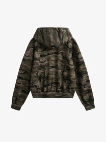 WHOLATE | Camo Zip Up Hoodie in Camo - back view